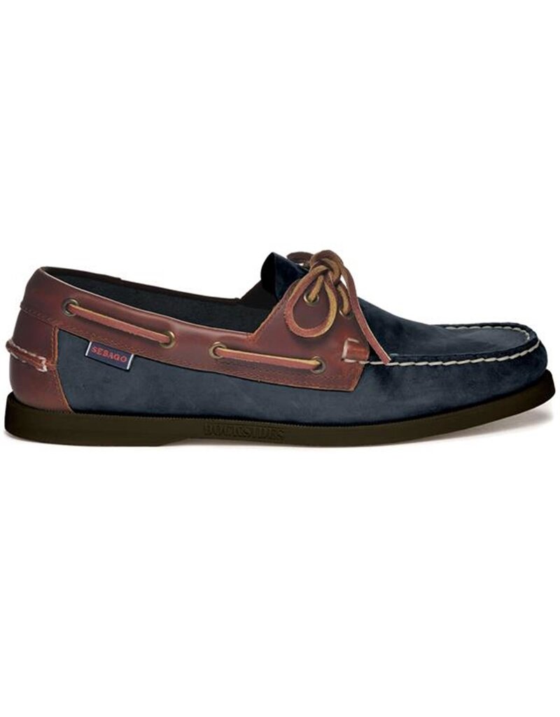 Sebago Docksides Portland Nbk-Waxy- Blue Peacoat/Brown