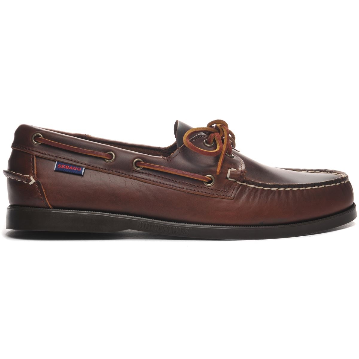 Sebago Docksides Portland Waxed Leather- Brown
