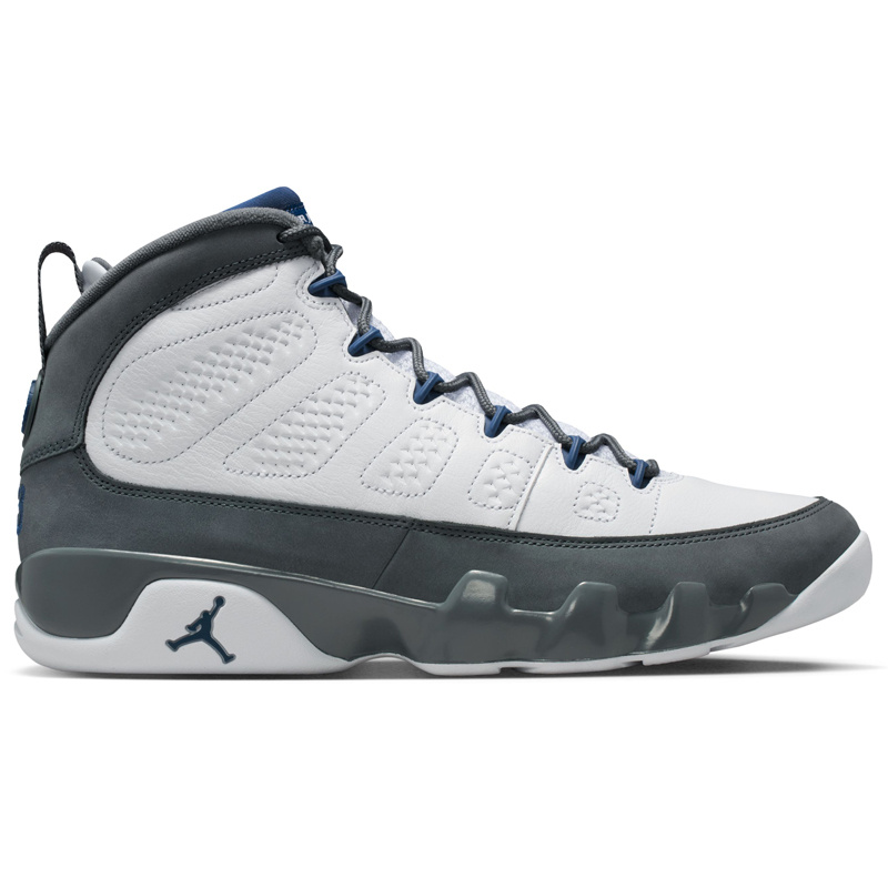 Jordan Air Jordan 9 Retro- White/French Blue-Flint Grey