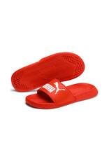 Puma Slides Jr. PopCat Slide- Cherry Red/White