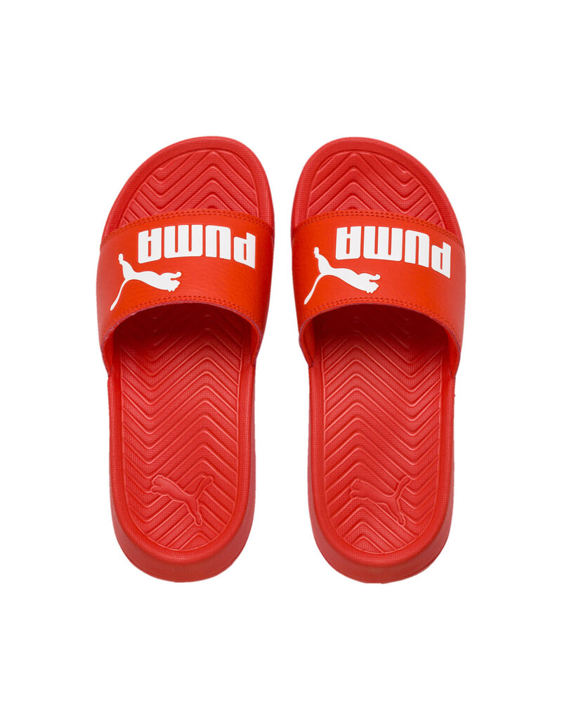 Puma Slides Jr. PopCat Slide- Cherry Red/White