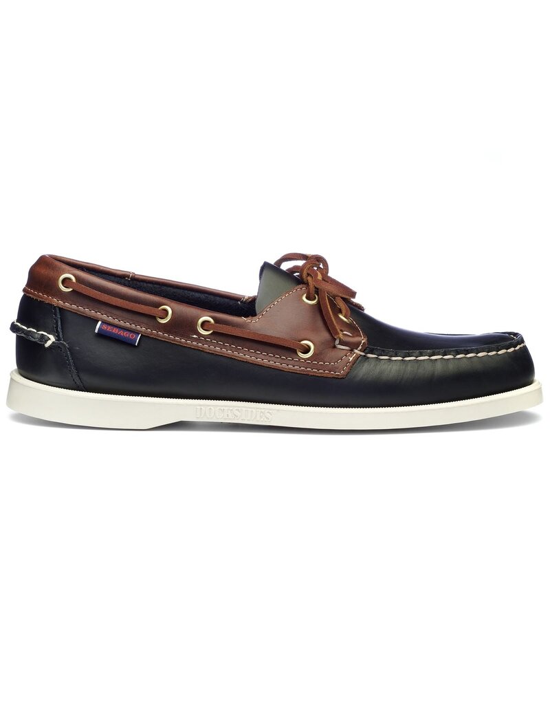 Sebago Portland Waxy Lea- Navy/Brown
