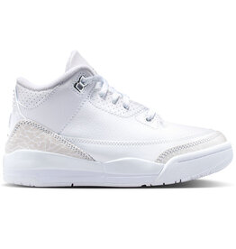 Jordan K Jordan 3 Retro Bp- White/Metallic Silver-White