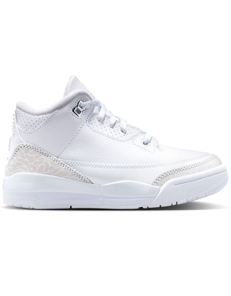 Jordan K Jordan 3 Retro Bp- White/Metallic Silver-White