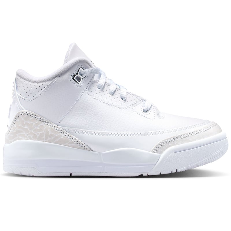 Jordan K Jordan 3 Retro Bp- White/Metallic Silver-White