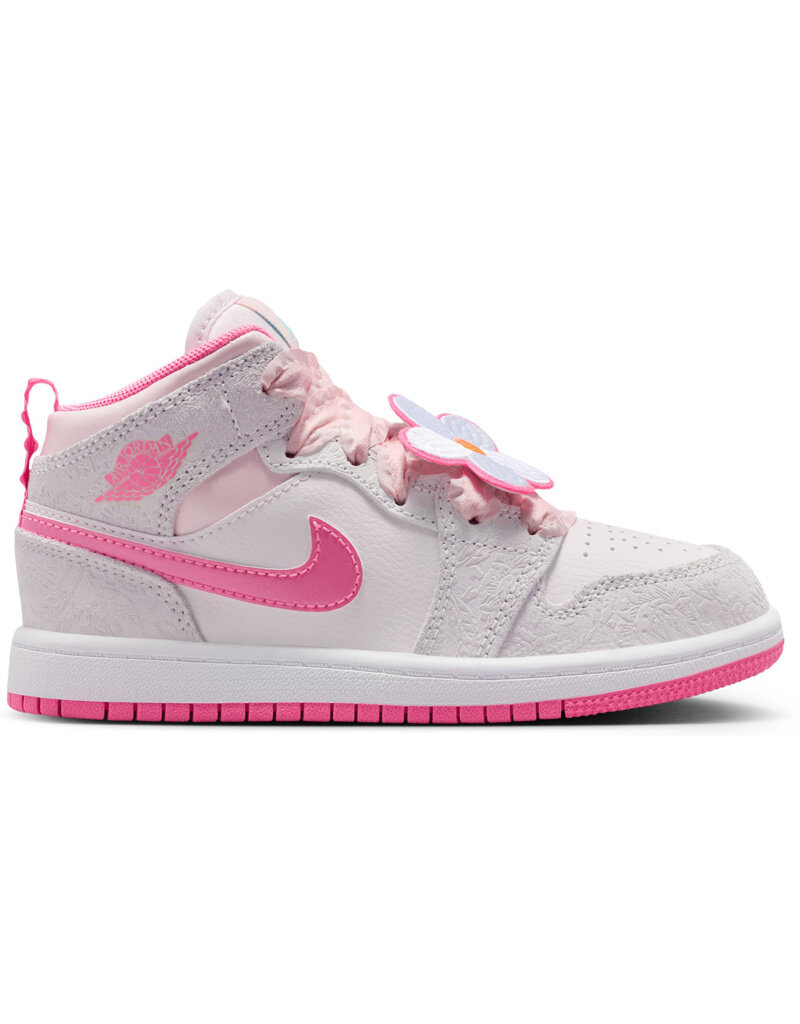 Jordan K Jordan 1 Mid Se Fem Gp- Vast Grey/Pink Glow-Sail-Pink