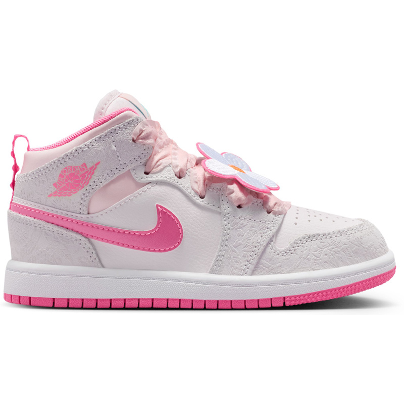 Jordan K Jordan 1 Mid Se Fem Gp- Vast Grey/Pink Glow-Sail-Pink