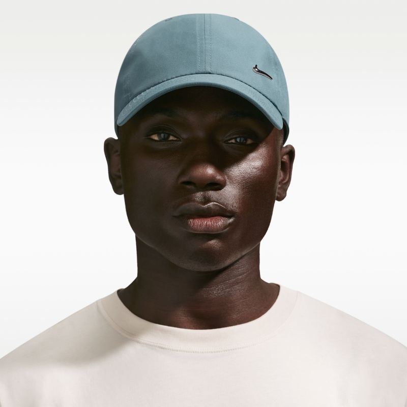 Nike Caps Nike Dri-FIT Club Unstructured Metal Swoosh Cap- Teal