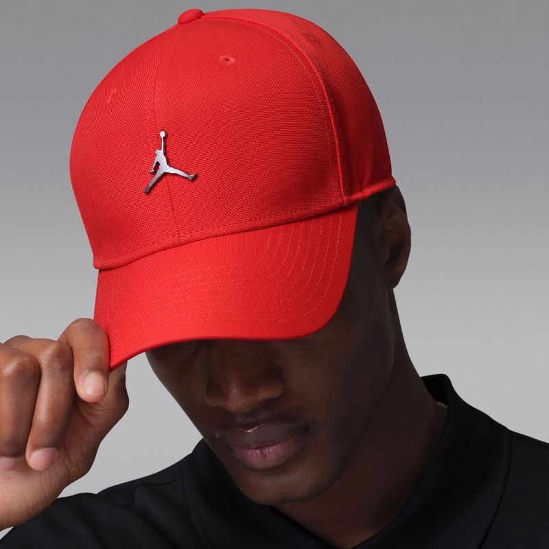 Jordan Caps Jordan Rise Structured Metal Jumpman Hat- Red