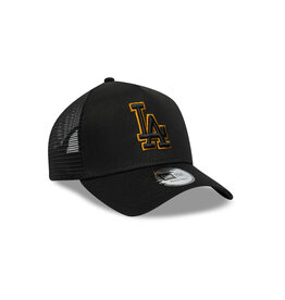 New Era Los Angeles Dodgers 9FORTY Outline EF Trucker Cap- Black