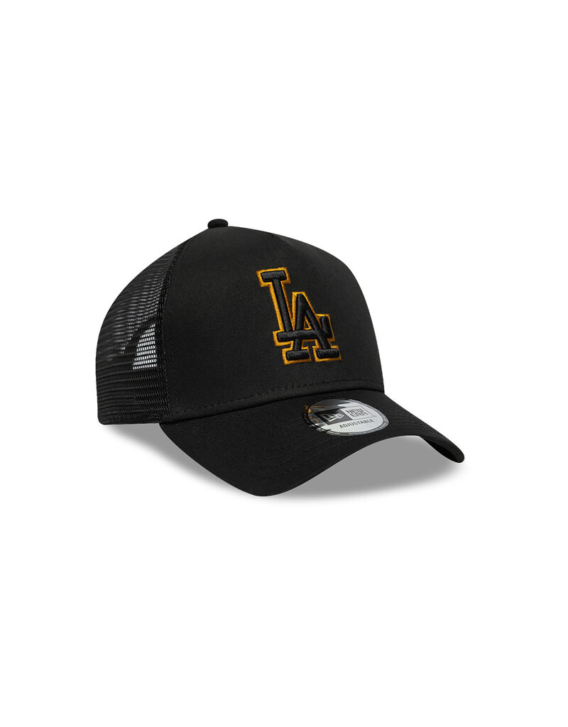 New Era Los Angeles Dodgers 9FORTY Outline EF Trucker Cap- Black