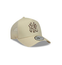 New Era New York Yankees A-Frame Trucker Cap- Beige
