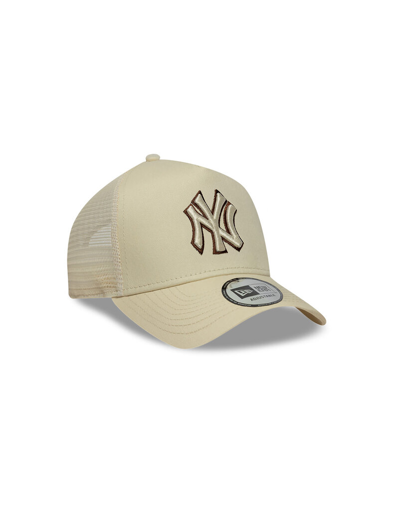 New Era New York Yankees A-Frame Trucker Cap- Beige