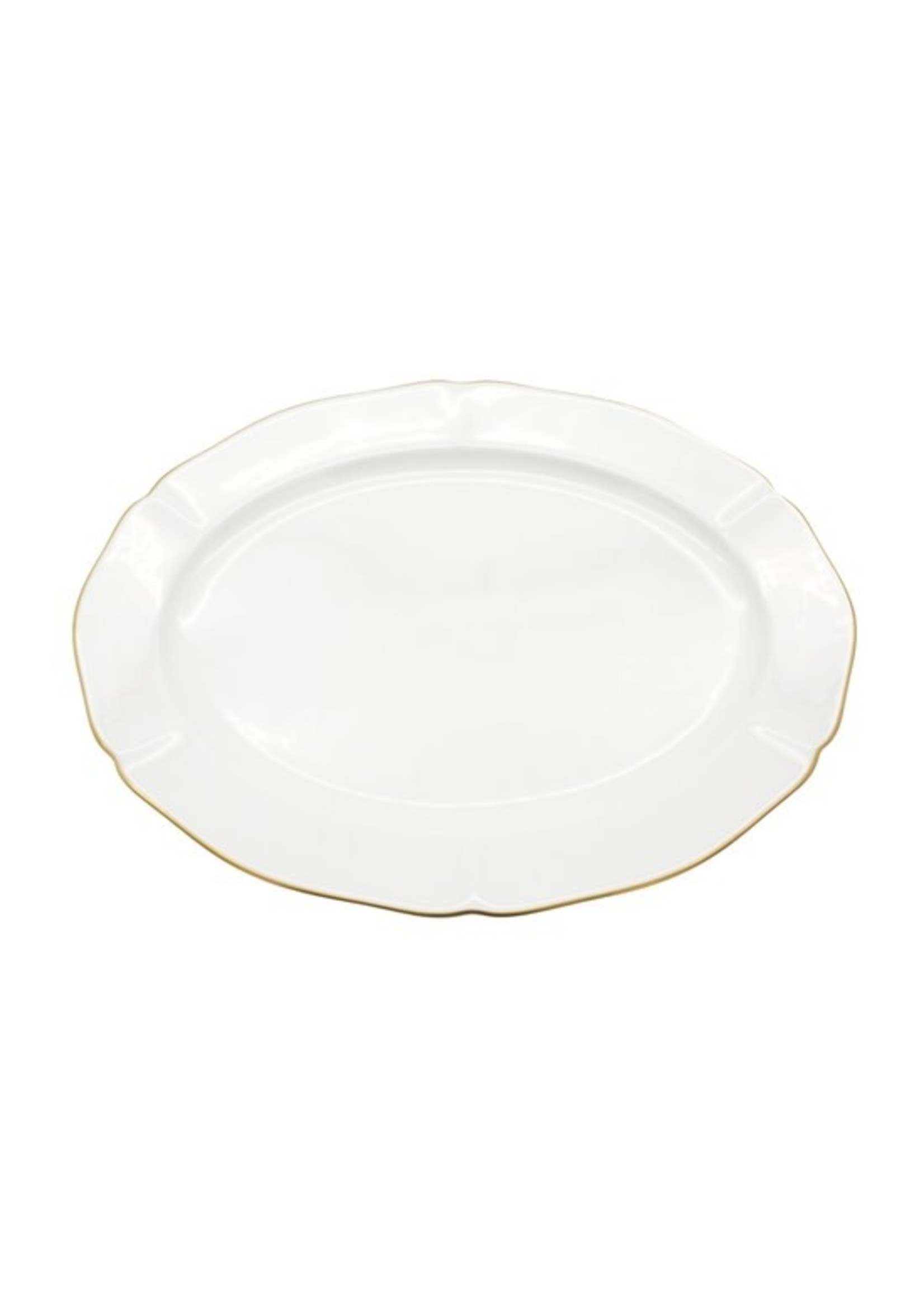 Brushed Gold Rim Oval Platter 14in - Jordan's of Dunn