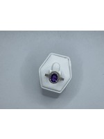 Jordans Amethyst with .22 cttw Diamond Halo 14k White