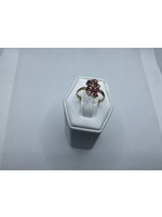 Jordans Ruby and Diamond Cluster Swirl Ring