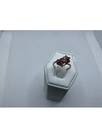 Jordans Ruby Double Floral Cluster Ring 10k