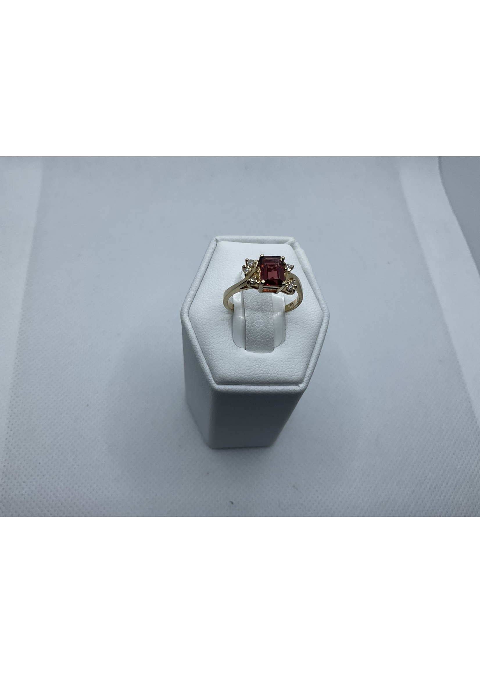 Jordans Emerald Cut Garnet with Diamond