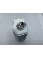 Jordans Sapphire and .19 cttw Diamond Deco Ring
