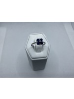 Jordans Sapphire & Diamond Floral Ring 14k White