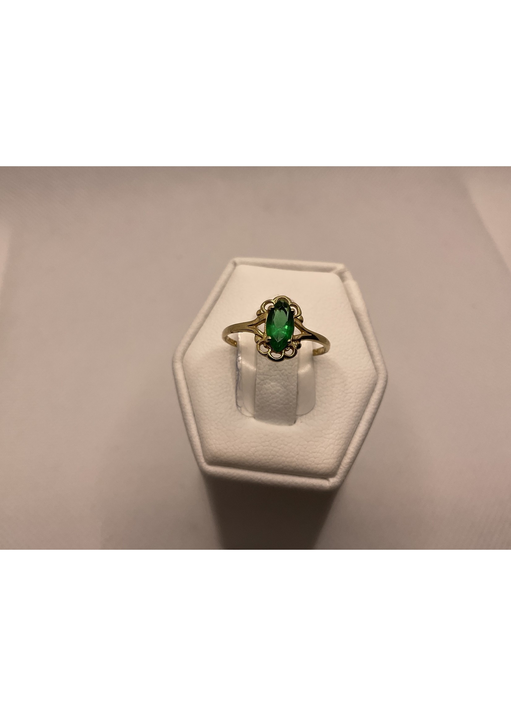 Jordans Emerald Marquise Antique Setting 10k Birthstone May