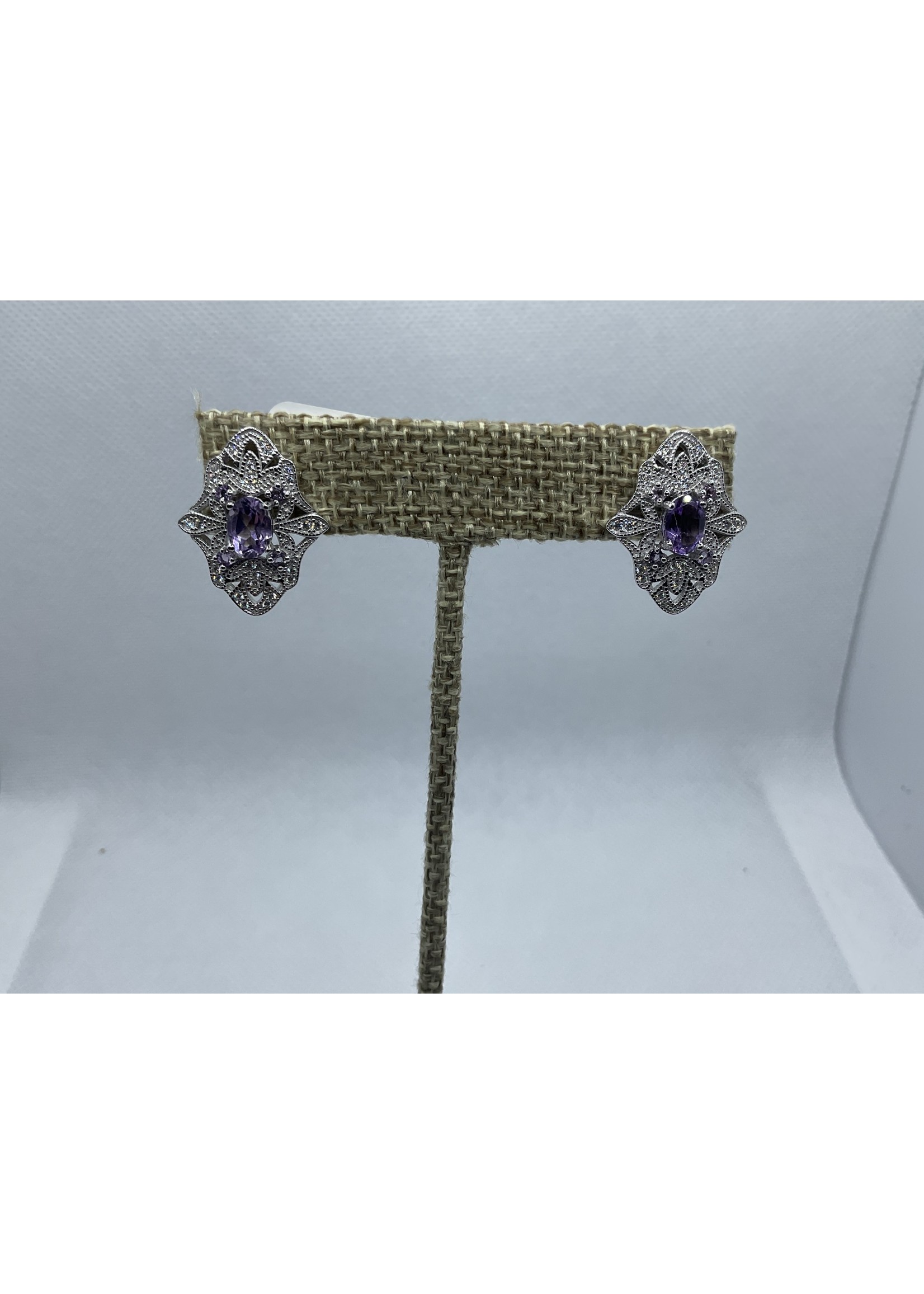 Jordans Princess Style Genuine Amethyst Earring Sterling