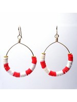 Wendy Perry Designs Wolfpack Playa Red White Earring