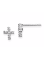 Jordans Sterling Diamond Cross Earrings