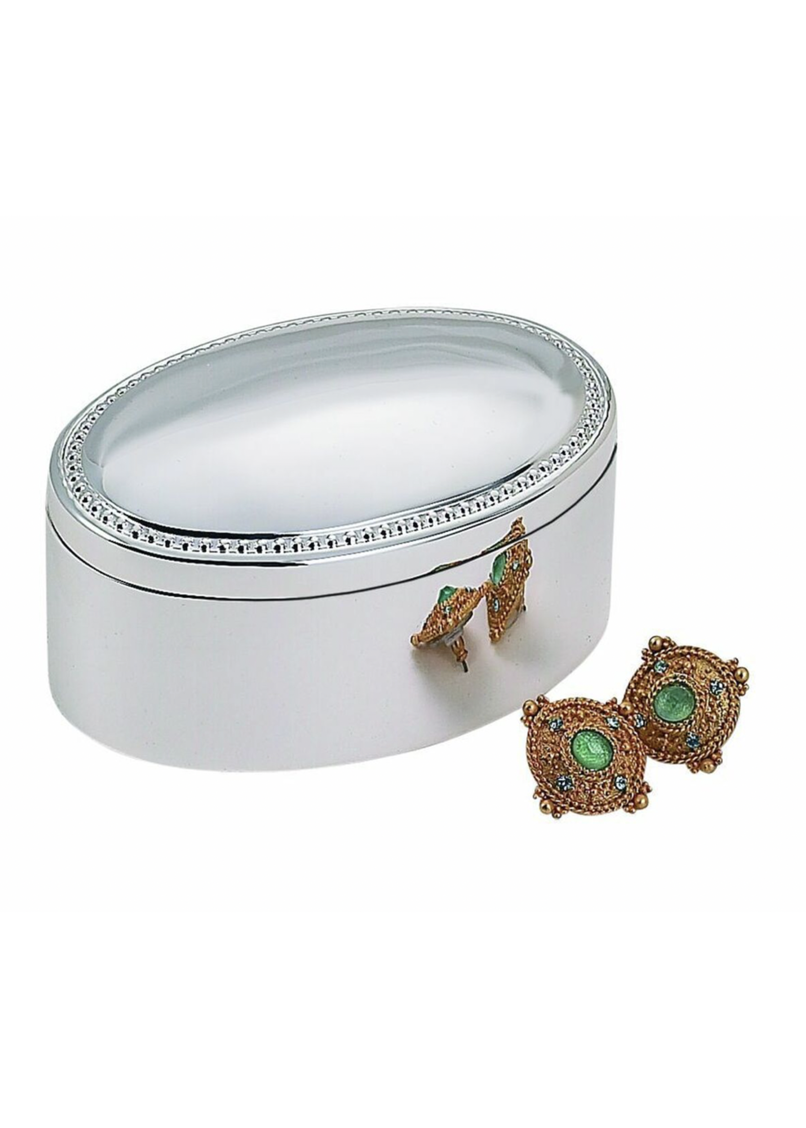 Jordans Oval Beaded Jewelry Box Small