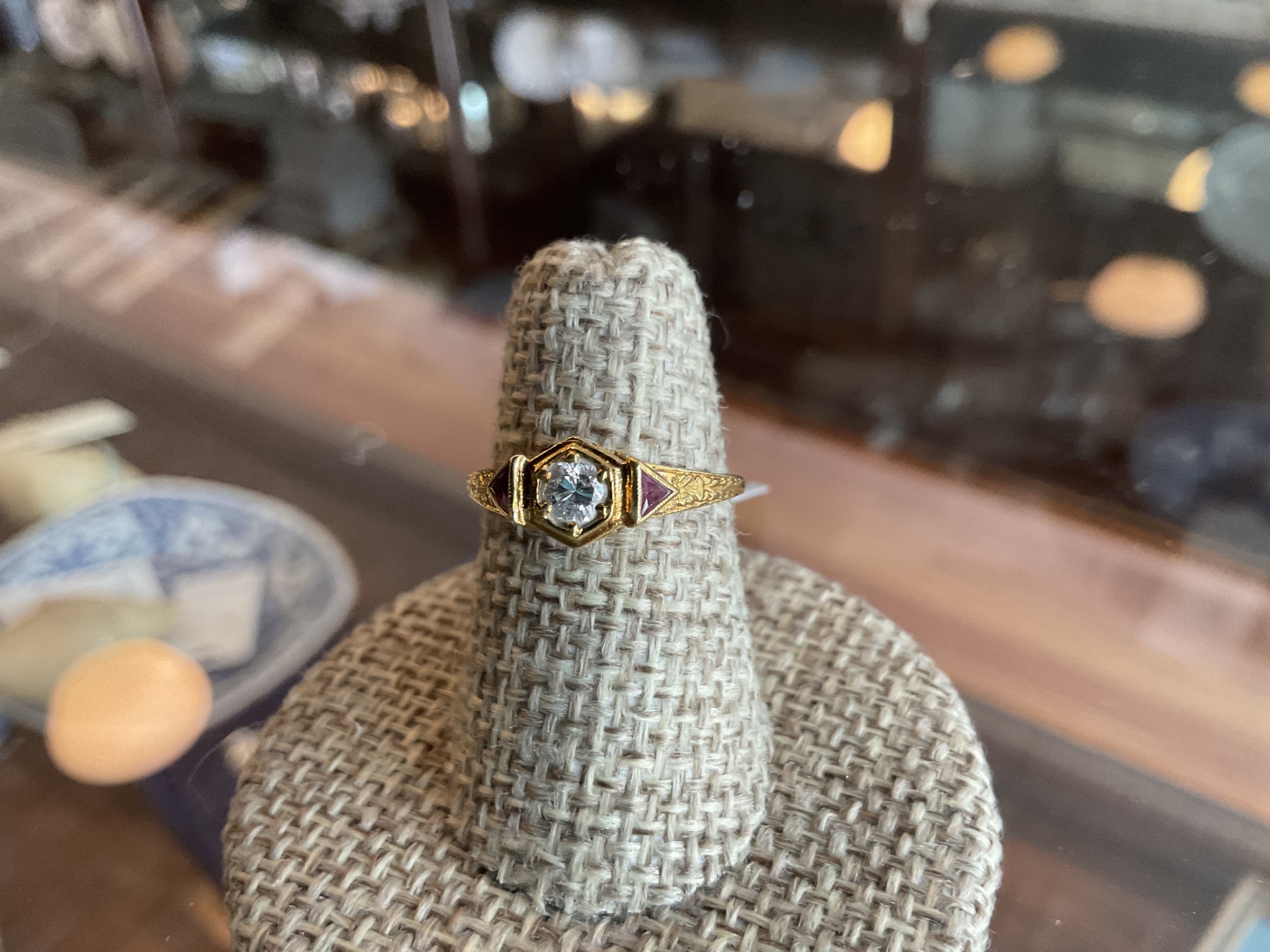 Jordans 18kg Diamond and Ruby ring sz 5.75 - Jordan