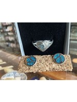 Jordans Sterling and Turquoise Ring sz 7.75 Earring Set