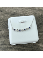 Jordans Diamond and Sapphire Bauble Necklace .10 cttw  10kwg