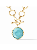 Julie Vos Honeybee Statement Necklace Iridescent Bahamian Blue