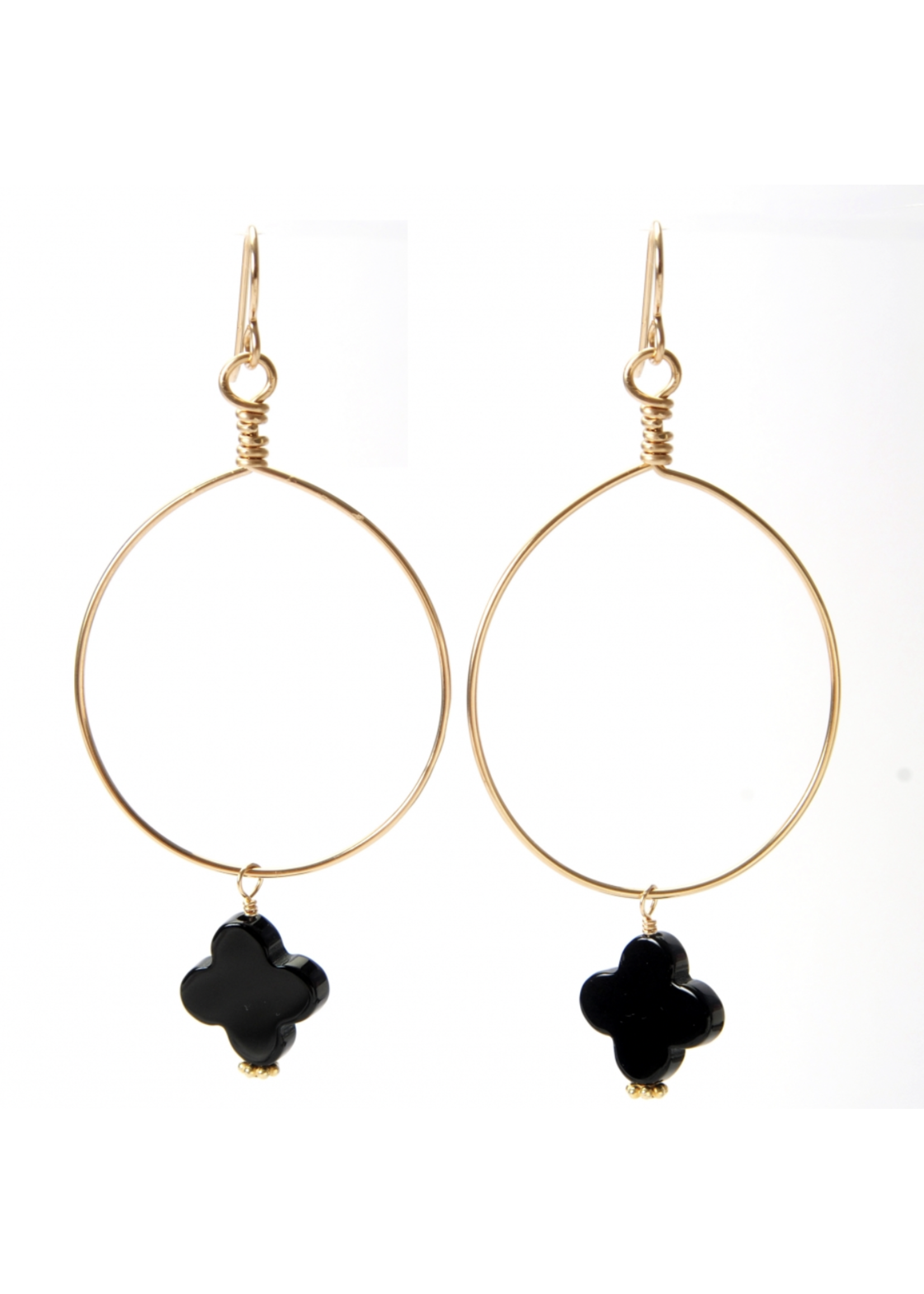 Wendy Perry Designs Lucky Onyx Clover Cristina Earring