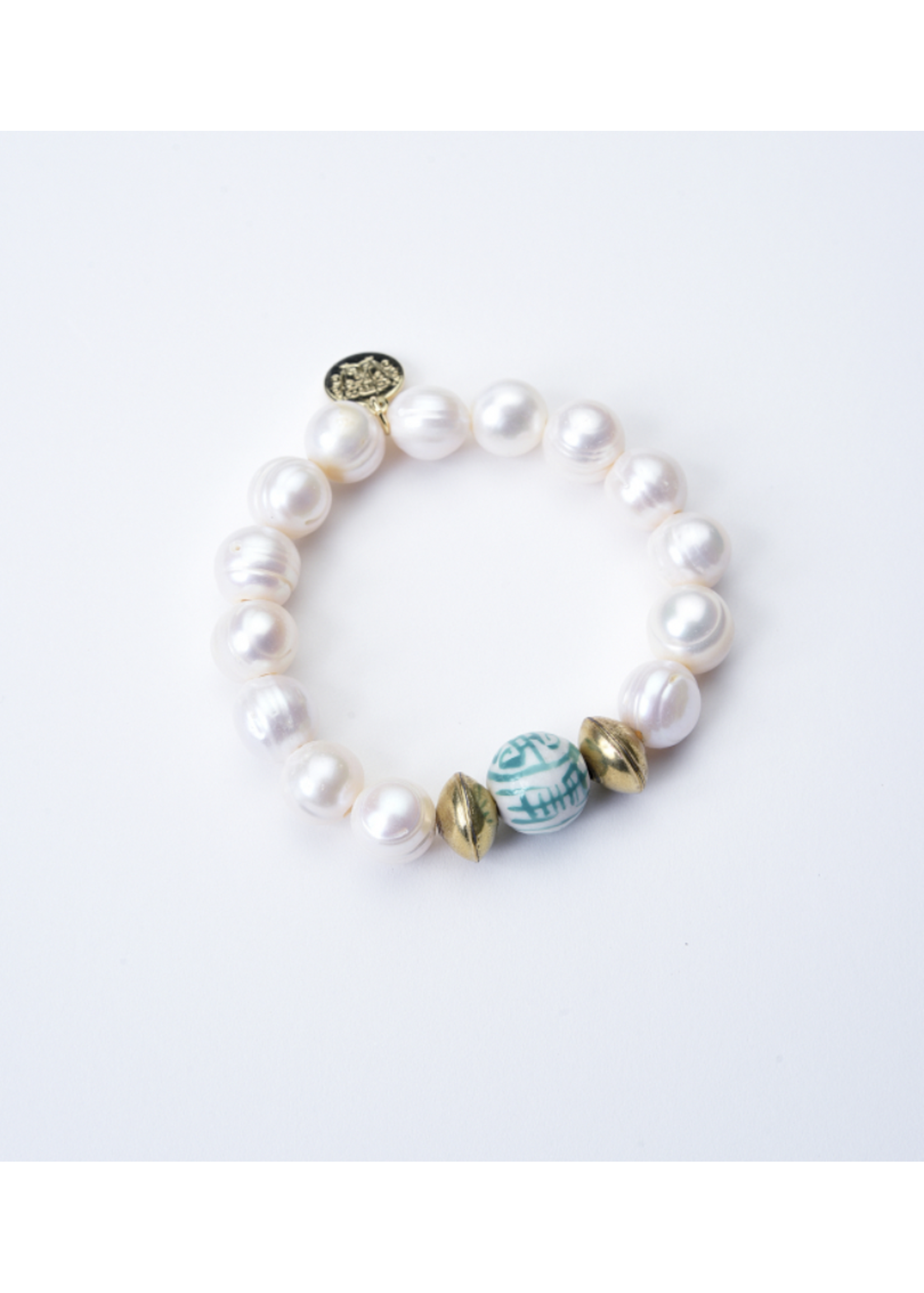 Wendy Perry Designs Green and White Beaufort Bracelet
