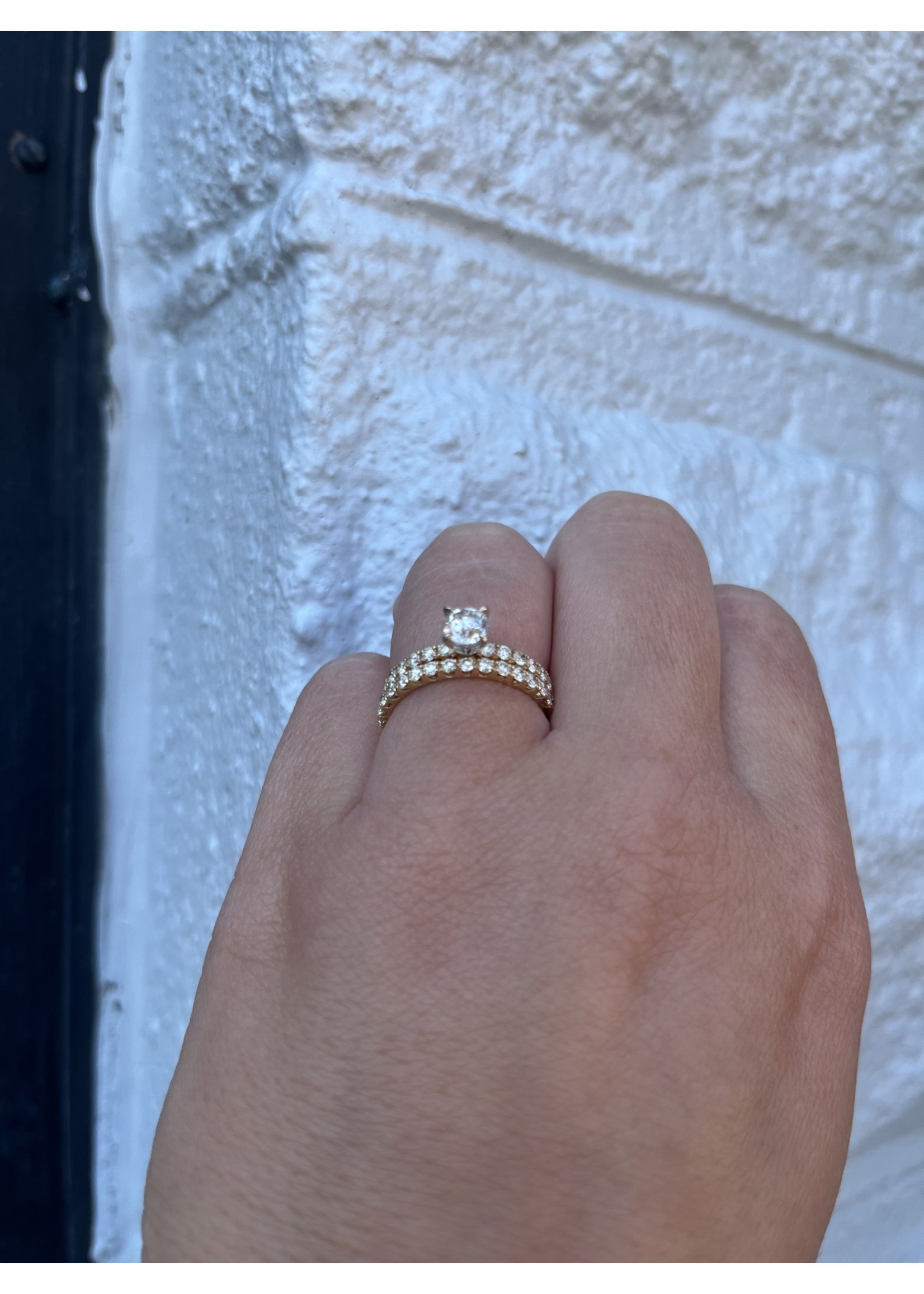 Jordans 18kg Bridal Diamond Ring .48ct center SI / H