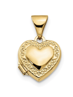 Jordans 14k Heart Scroll Locket on 14in chain