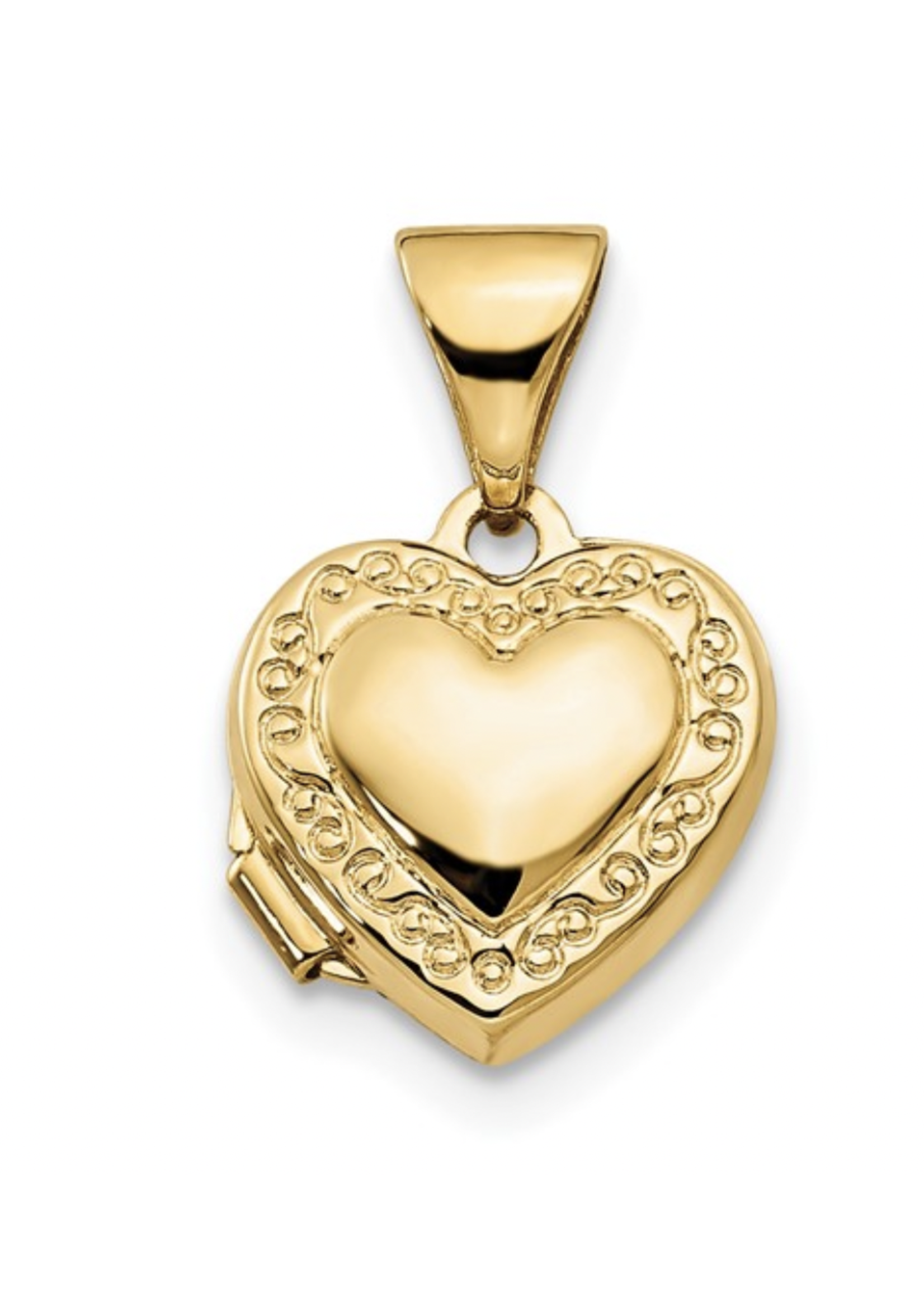 Jordans 14k Heart Scroll Locket on 14in chain