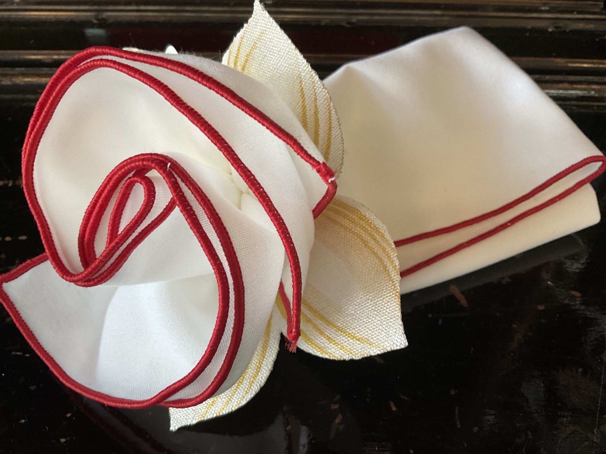 Red Trim Napkin Jordan's of Dunn