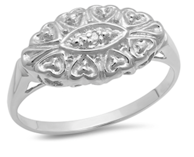 Sterling Silver Princess Ring 1 Diamond