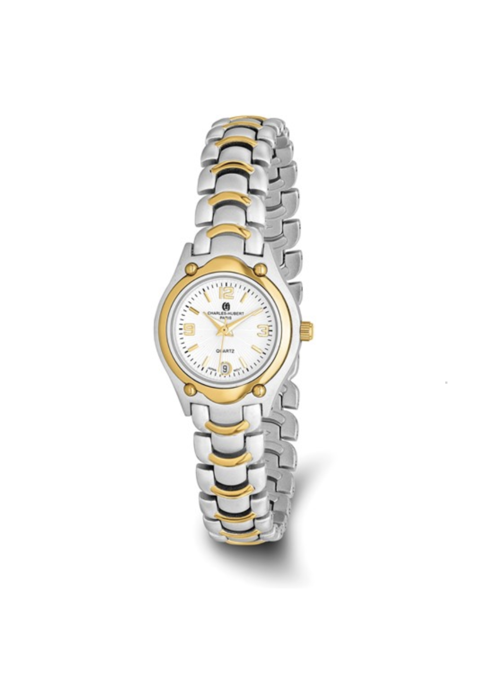 Charles Hubert Ladies Two-tone Brass White Dial Watch