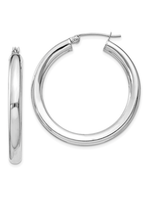 Jordans Sterling  4mm Round Tube Hoop Earrings