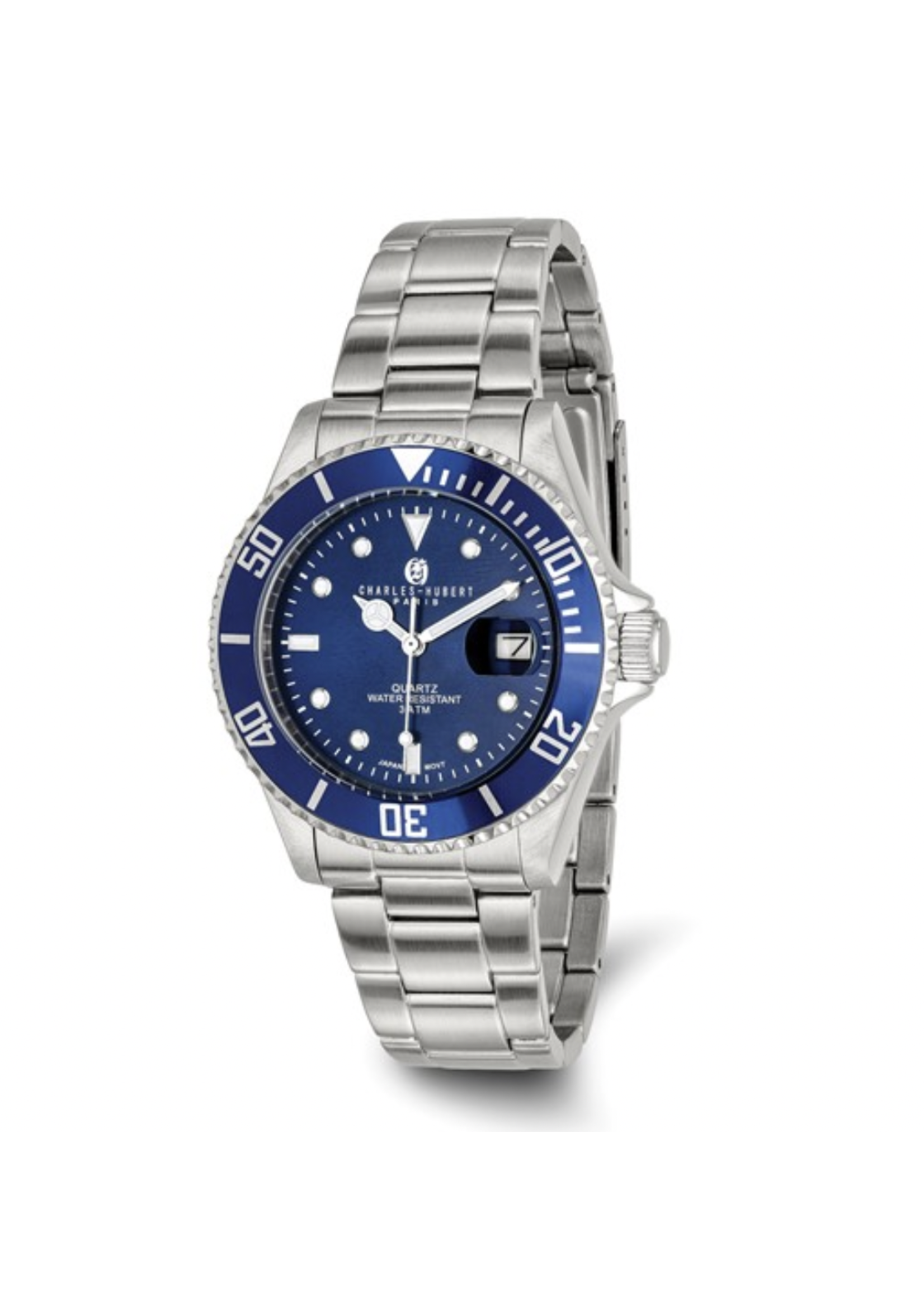 Charles Hubert Stainless Steel Blue Dial Watch