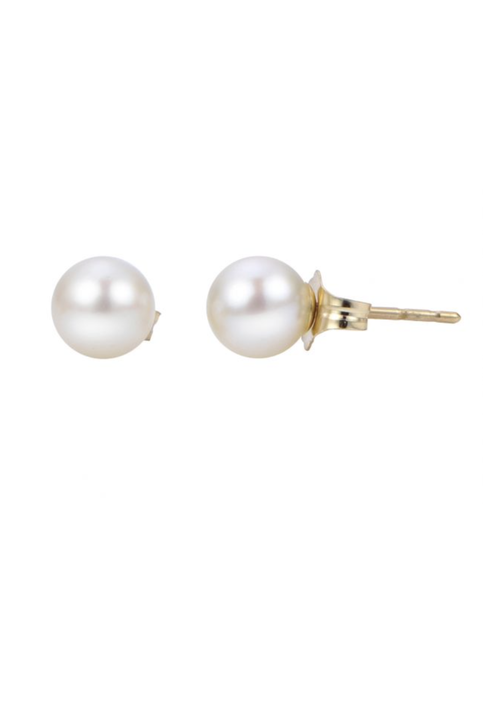 Jordans 3mm Gold Tone Surgical Steel Pearl Earring