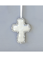 Beatriz Ball Baby Organic Pearl Cross Ornament