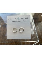 J Mills Sterling Silver Hand Forged Circle Stud Earring