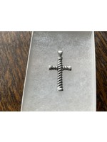Jordans Sterling Twist Antiqued Cross Charm
