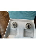 Jordans Oval Sapphire Braided Diamond Earring 14kwg