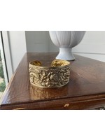 Jordans Estate Stieff Gold Over Silver Large  Repousse Cuff