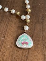 Wendy Perry Designs Pastel Pottery and Pearl Necklace